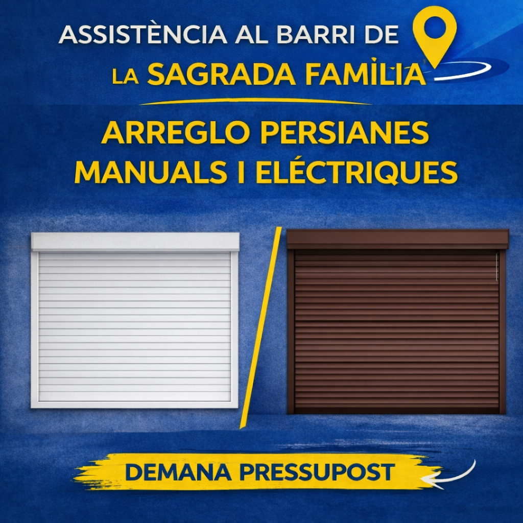 Arreglo persianas de cinta y eléctricas Sagrada Familia Arreglo persianas de cinta y eléctricas Sagrada Familia