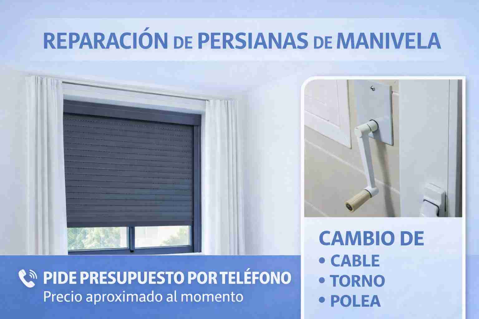 persianas de manivela reparar